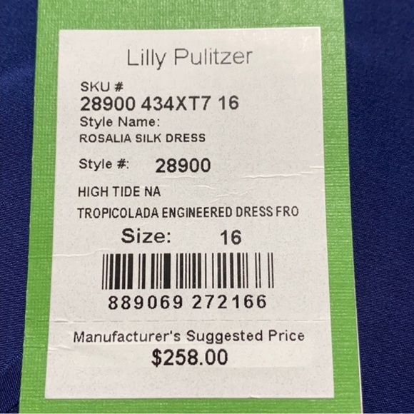 NWT ROSALIA LILLY PULITZER SILK DRESS SZ 16 - Picture 9 of 11